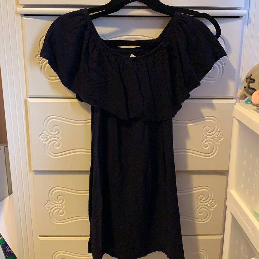 Off the shoulder navy dress